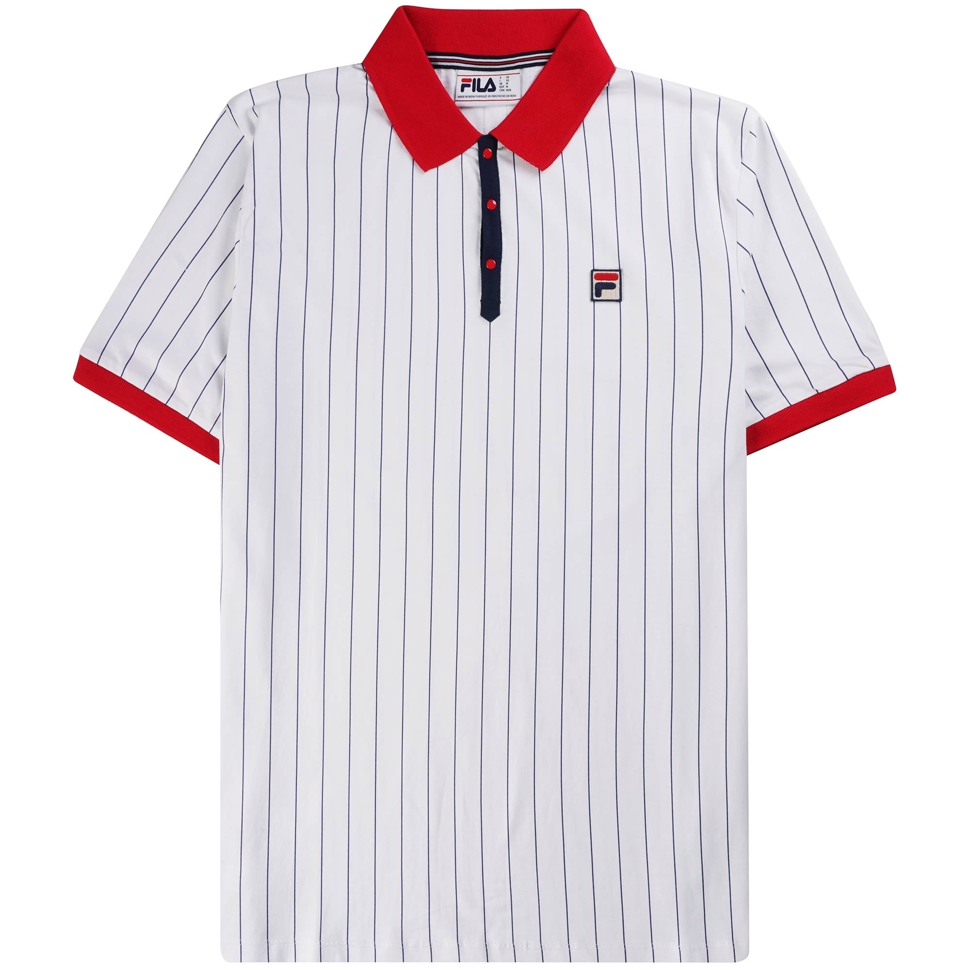 Fila Vintage BB1 Classic Vintage Striped Polo Shirt - White