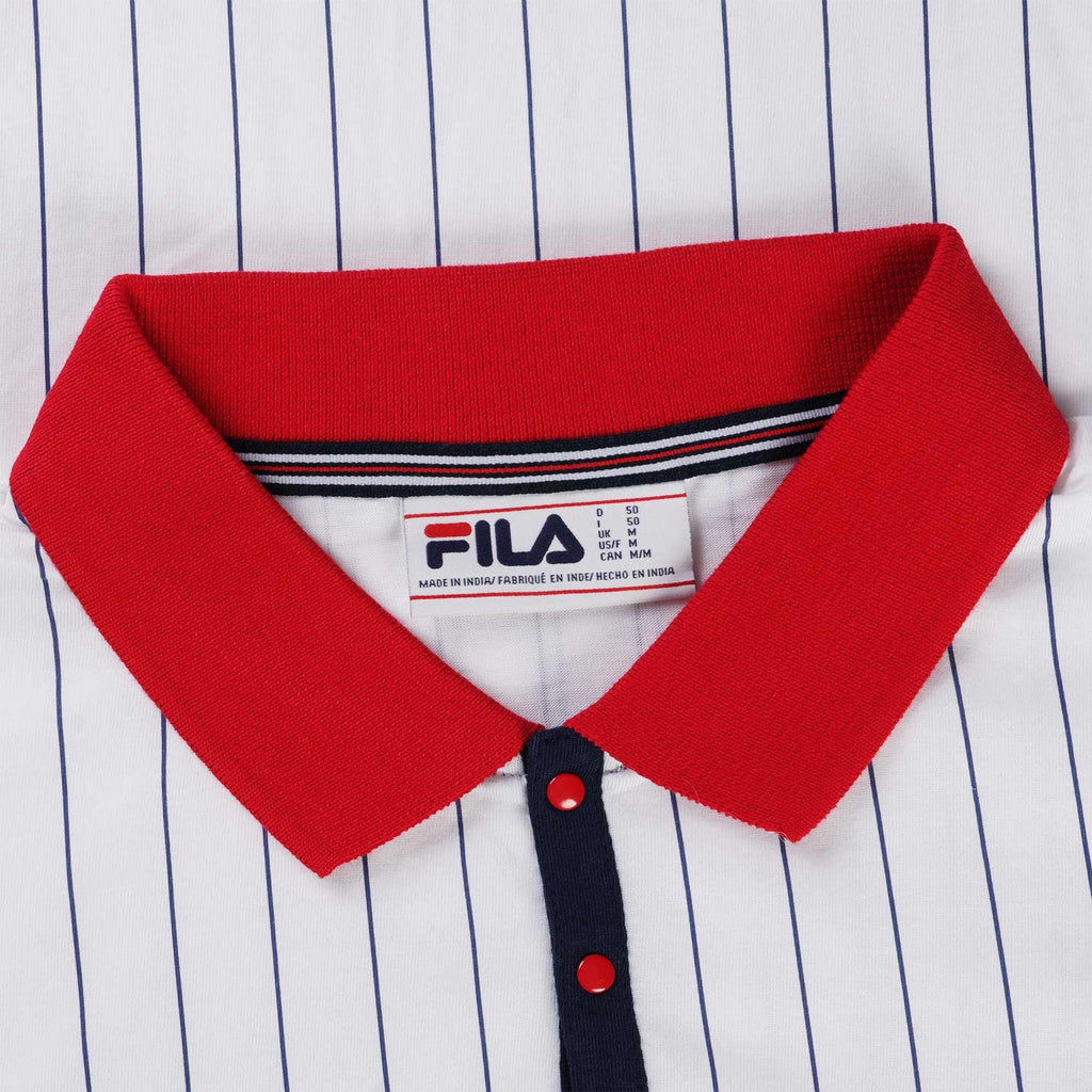 Fila Vintage BB1 Classic Vintage Striped Polo Shirt - White