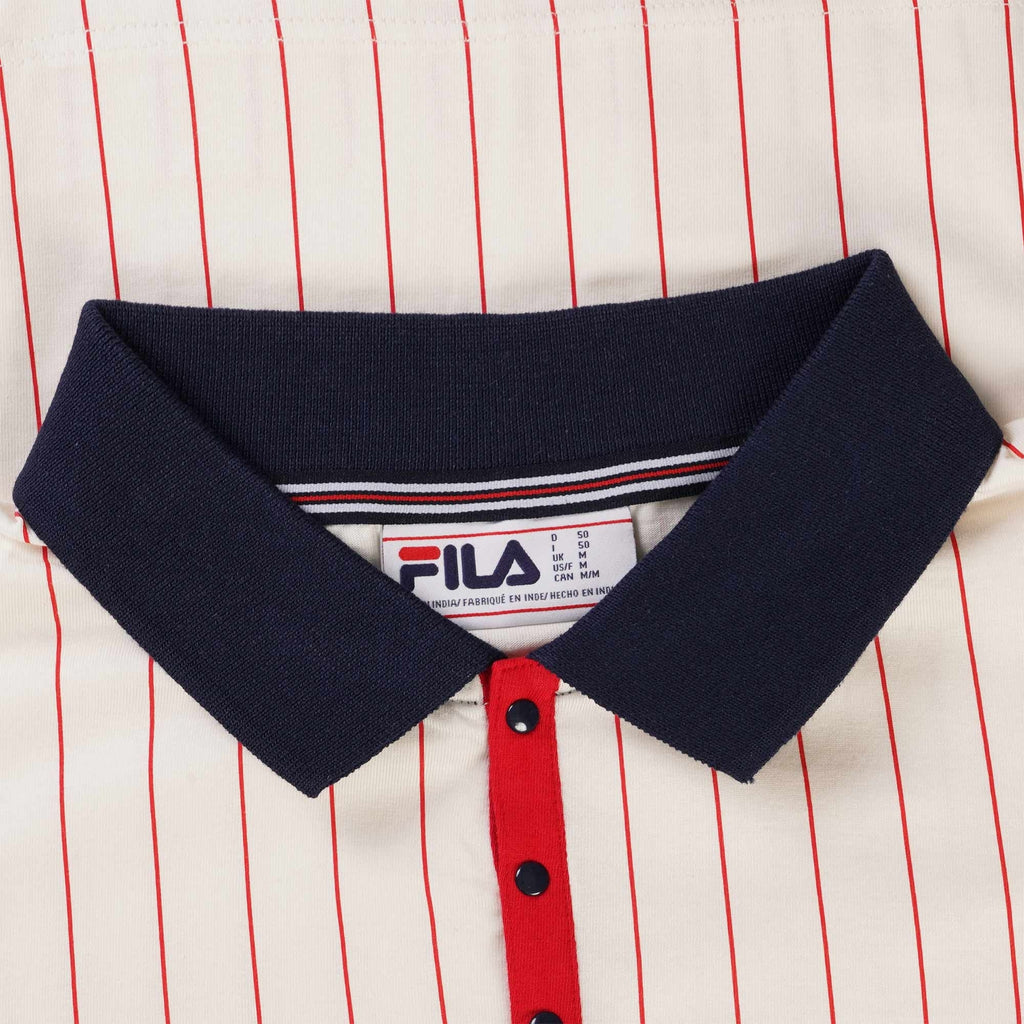 Fila Vintage BB1 Classic Vintage Striped Polo Shirt - Gardenia