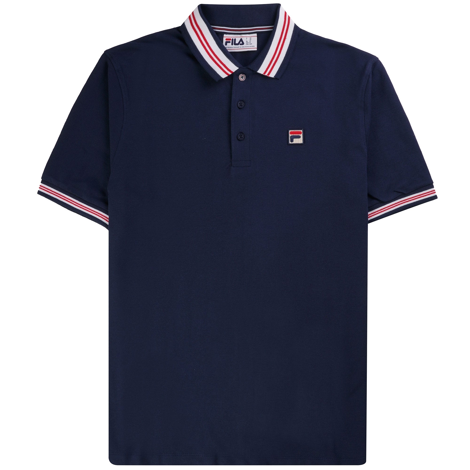 Fila Vintage Faraz Tipped Rib Polo Shirt - Fila Navy