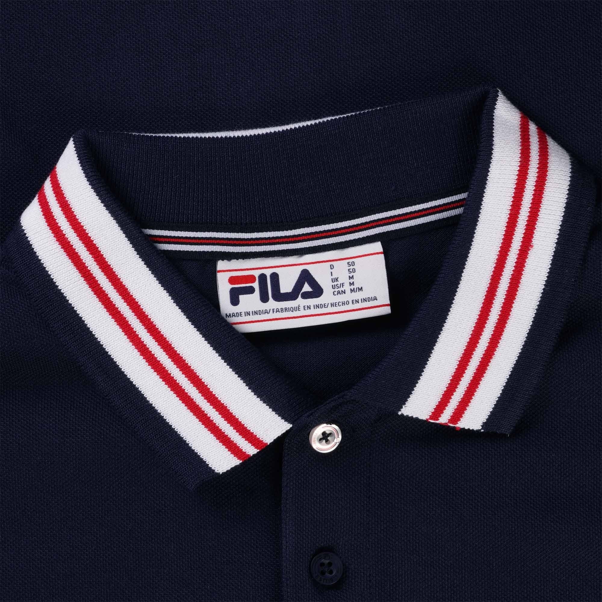 Fila Vintage Faraz Tipped Rib Polo Shirt - Fila Navy