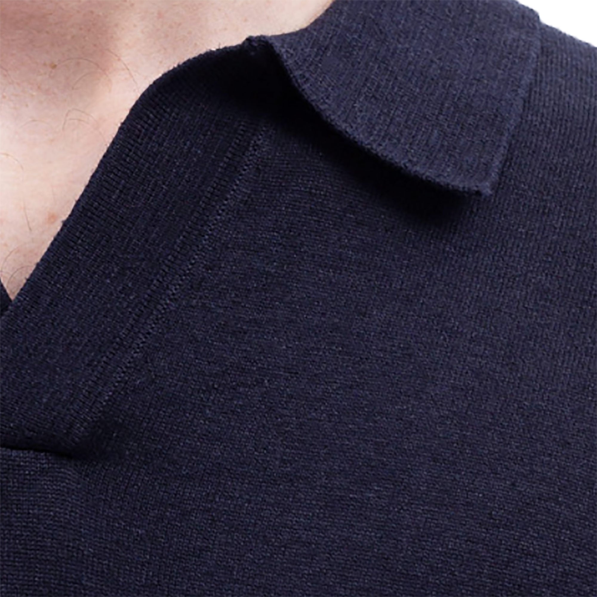 Norse Projects Leif Cotton Linen Polo Shirt - Dark Navy