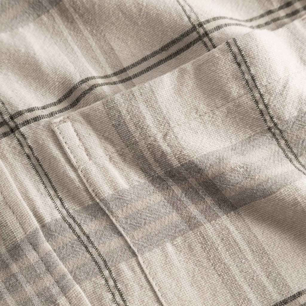 Norse Projects Ivan Relaxed Textured Check Short Sleeve Shirt - Oatmeal