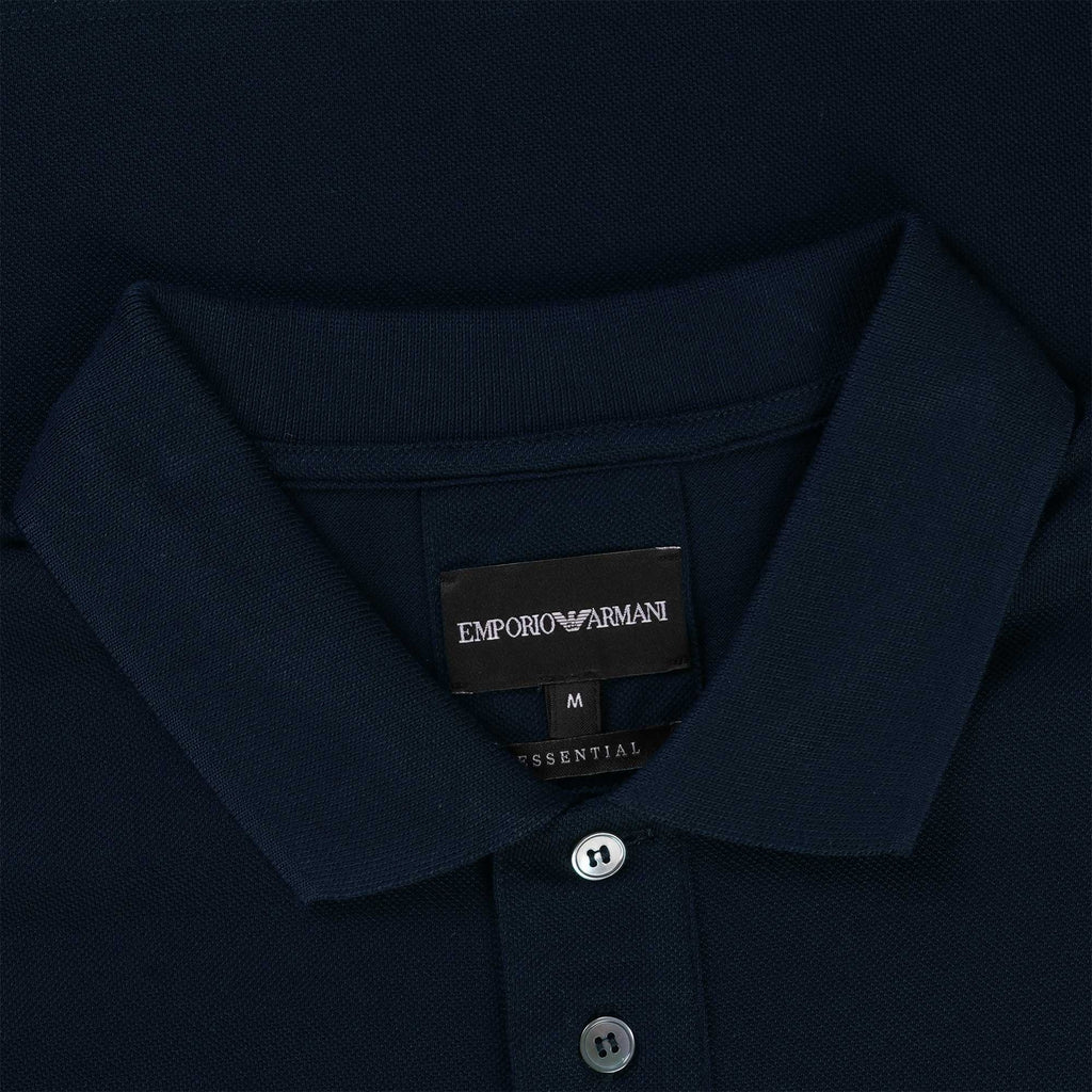 Emporio Armani Mercerised Piqu Polo Shirt - Blu Navy