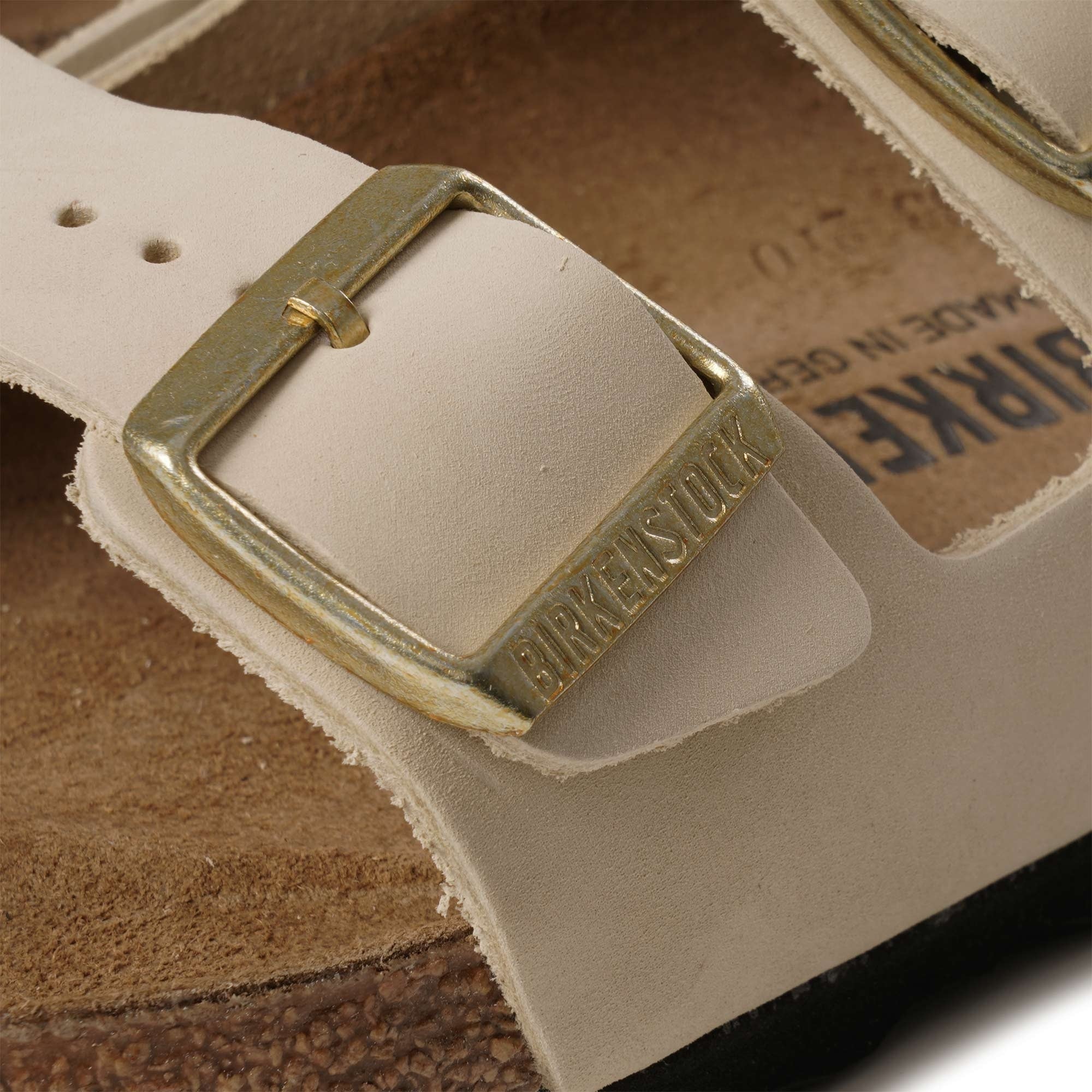 Birkenstock Womens Arizona Nubuck Leather - Ecru