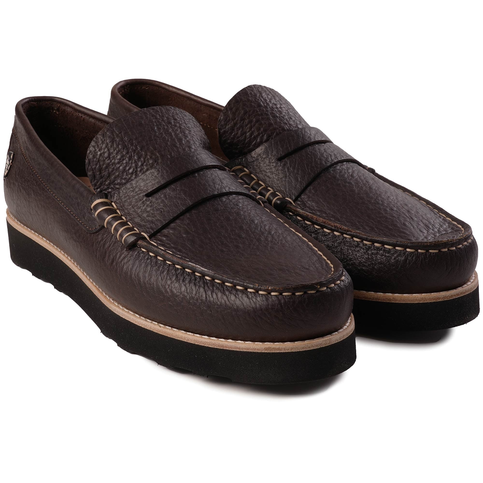 Yogi x Stuarts Rudy Loafers Ostrich Leather - Dark Brown