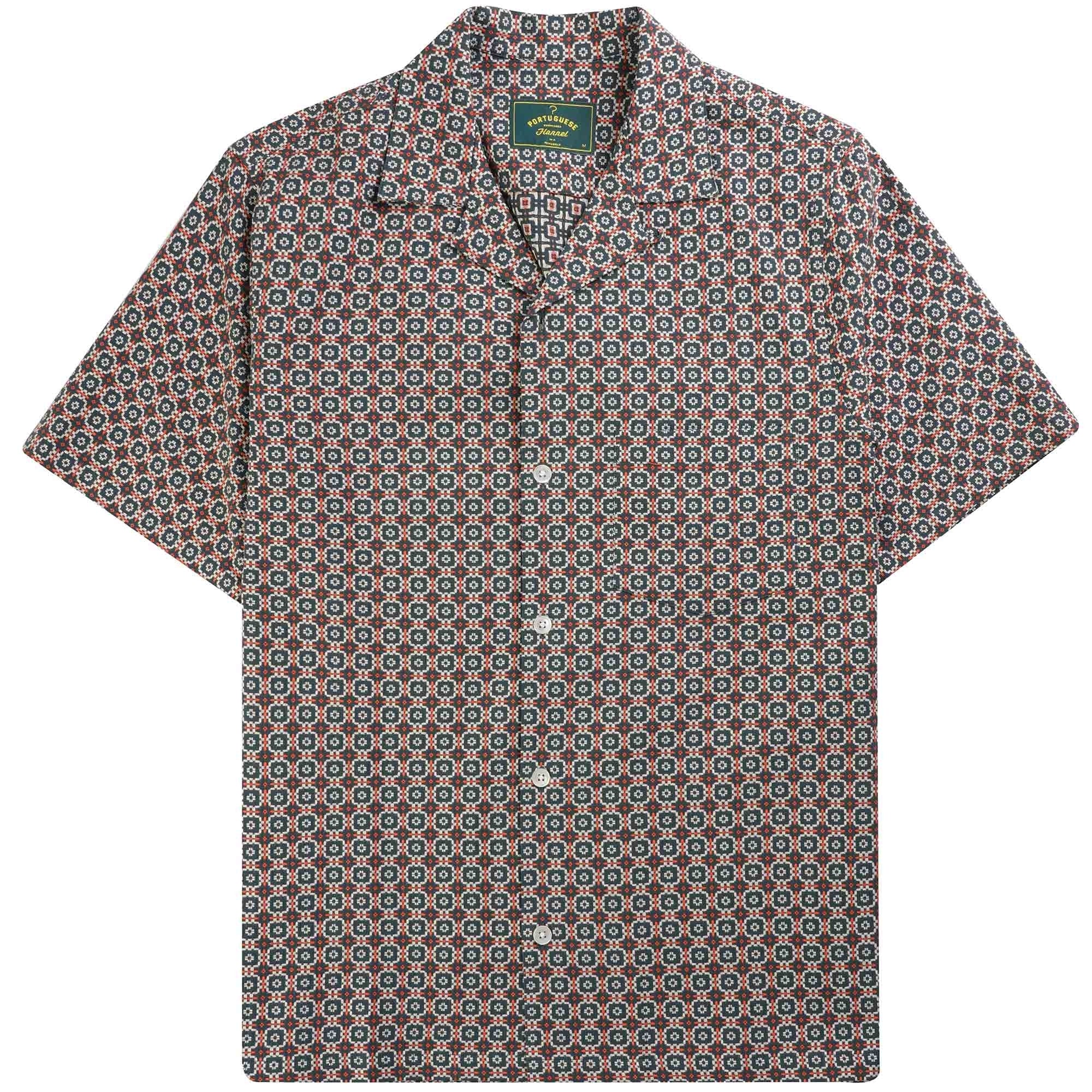 Portuguese Flannel Portuguese Tile Shirt - Green and Orange