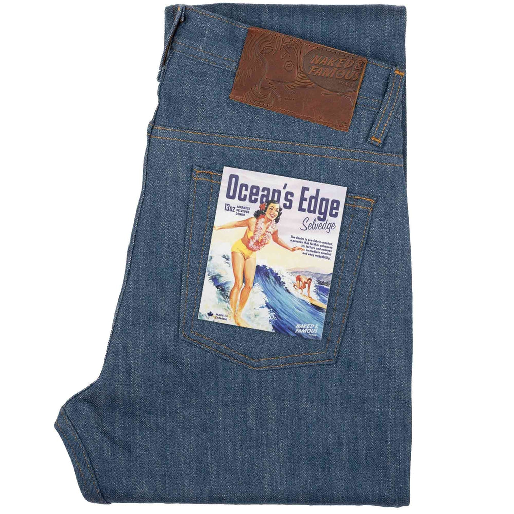 Naked and Famous Denim Weird Guy Oceans Edge Selvedge Jeans - Blue