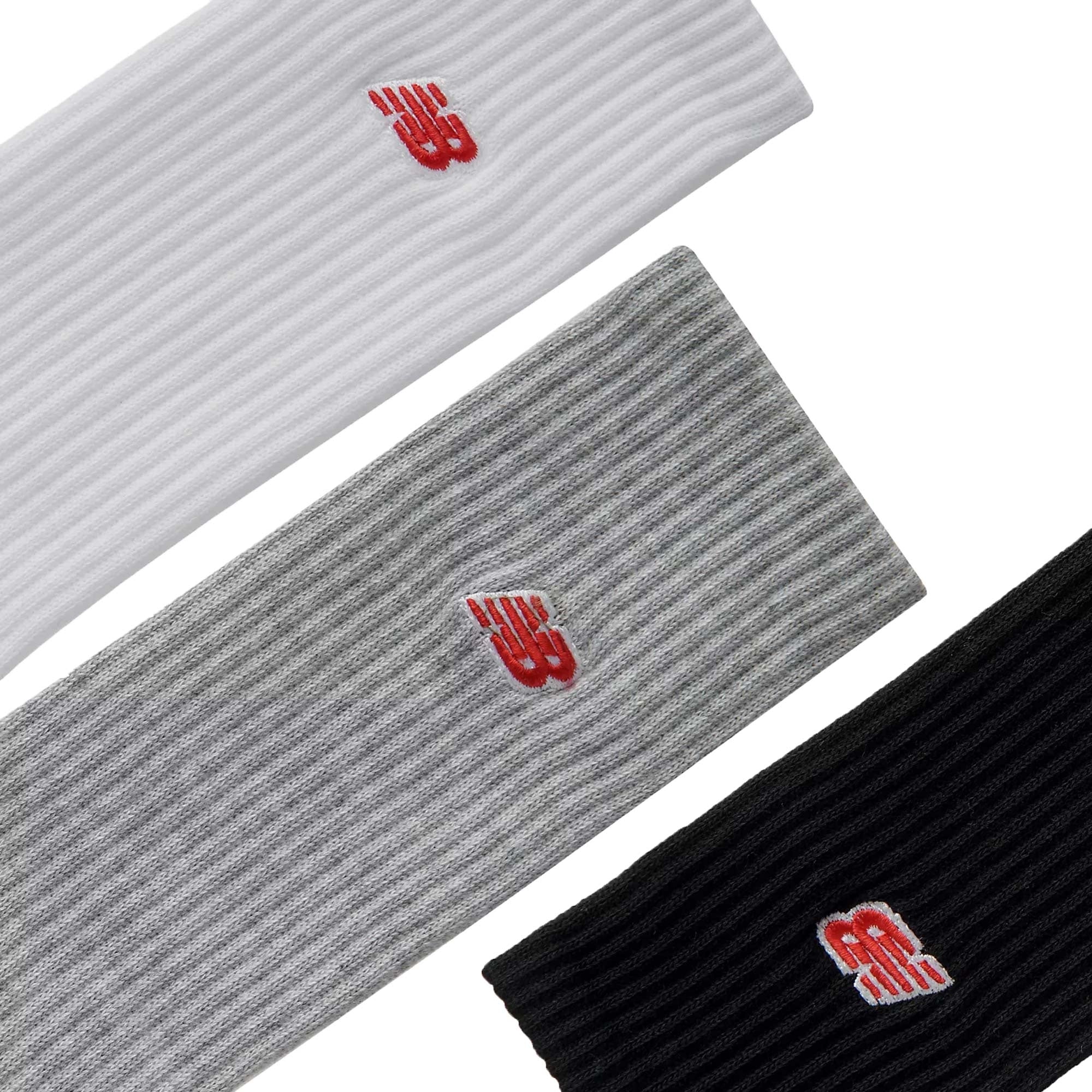 Red Patch Logo Crew 3 Pack - Grey, White and Black