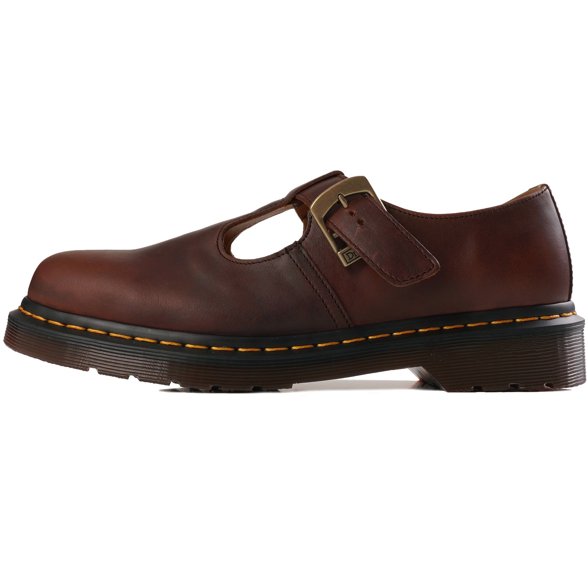 Dr. Martens Womens T-Bar Shoes - Whiskey