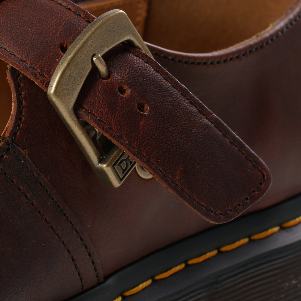 Dr. Martens Womens T-Bar Shoes - Whiskey