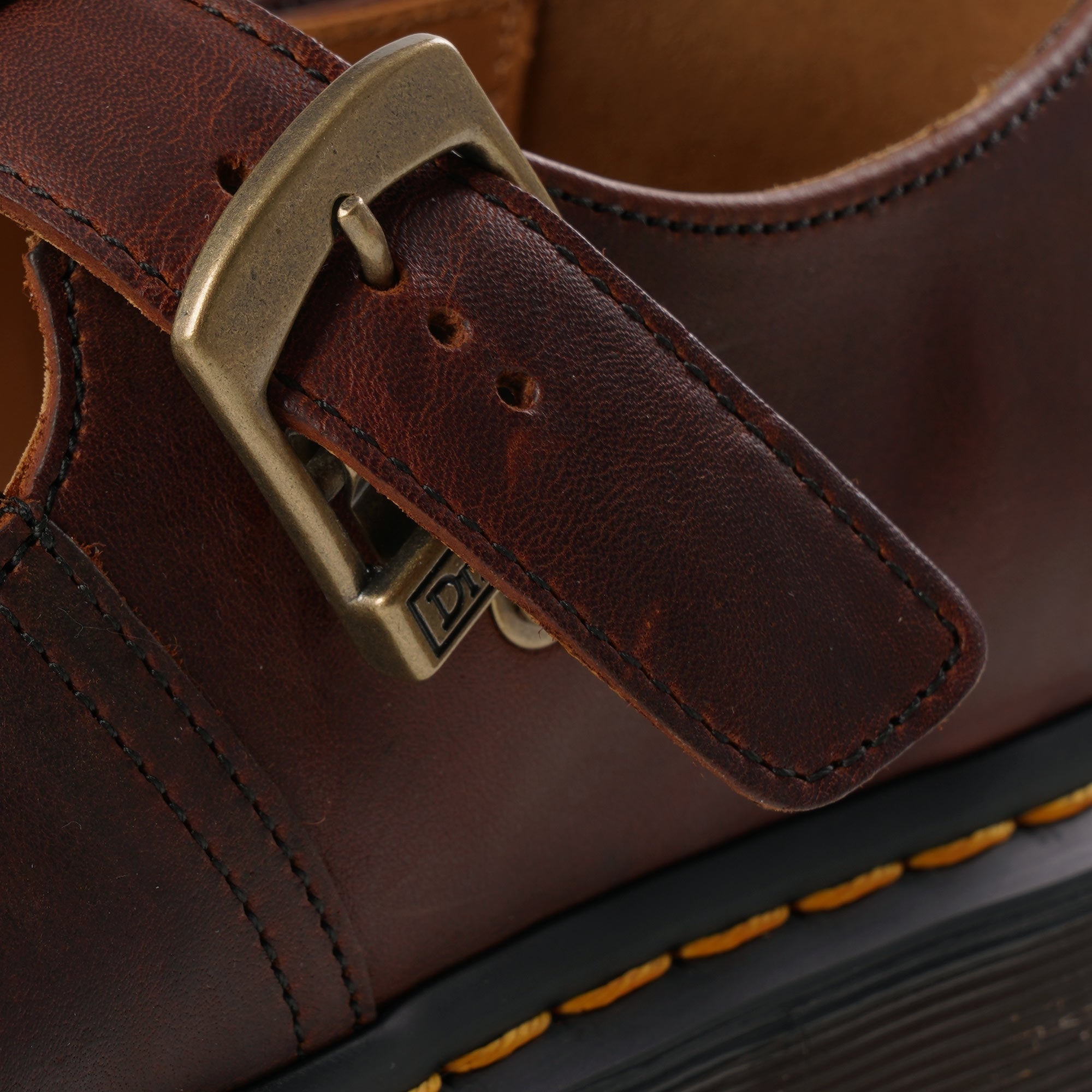 Dr. Martens Womens T-Bar Shoes - Whiskey