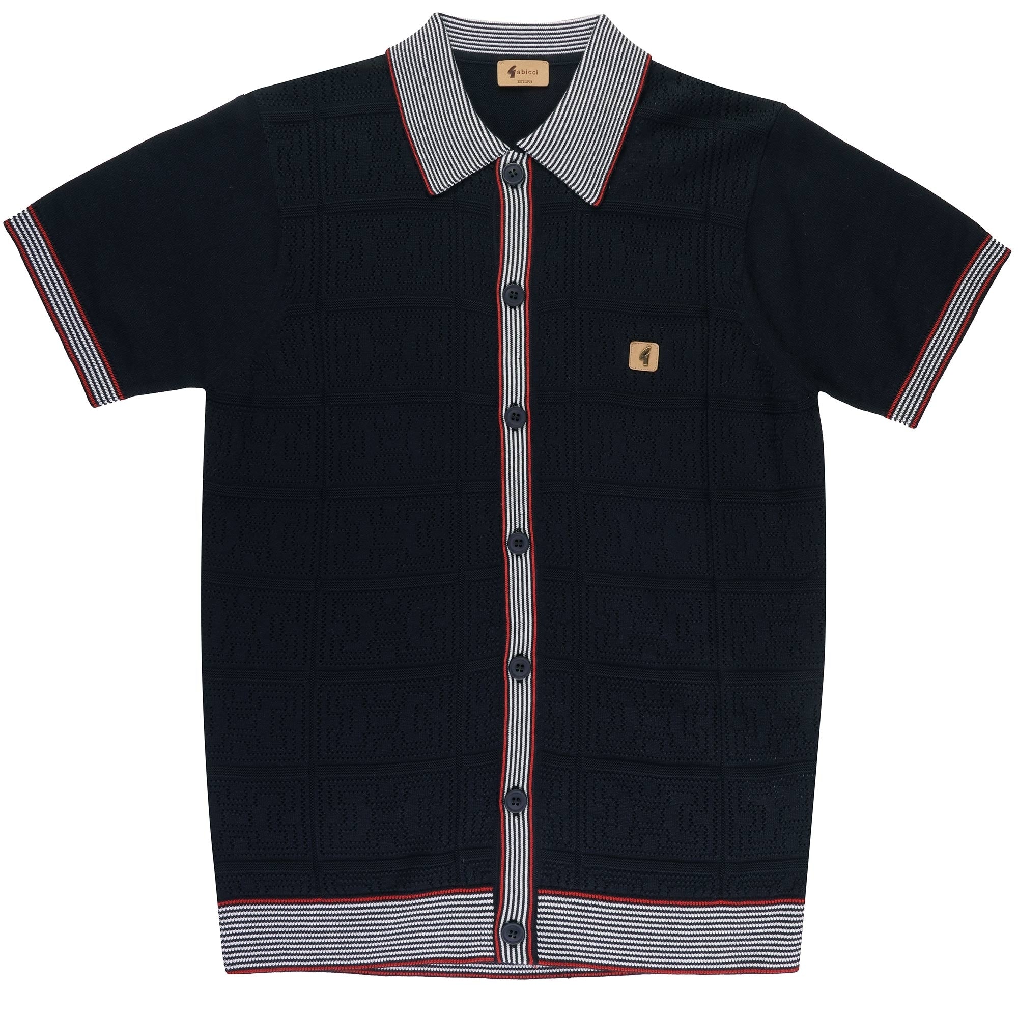 Gabicci Vintage Soul Button Through Polo Shirt - Navy