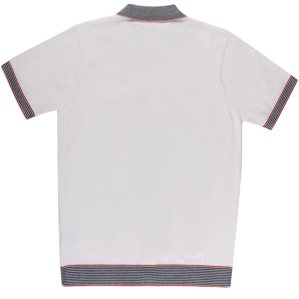Gabicci Vintage Soul Button Through Polo Shirt - White