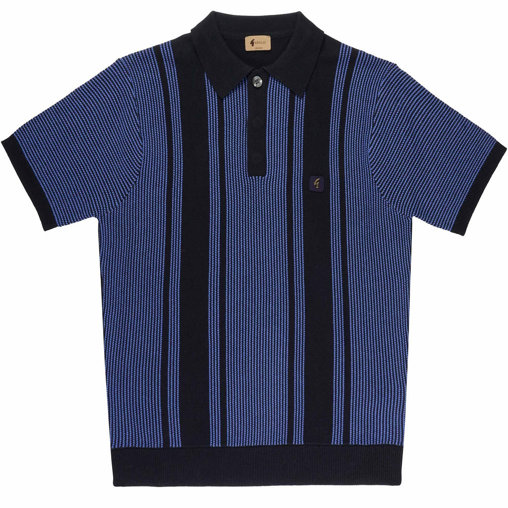Gabicci Vintage Dante Knitted Polo Shirt - Navy