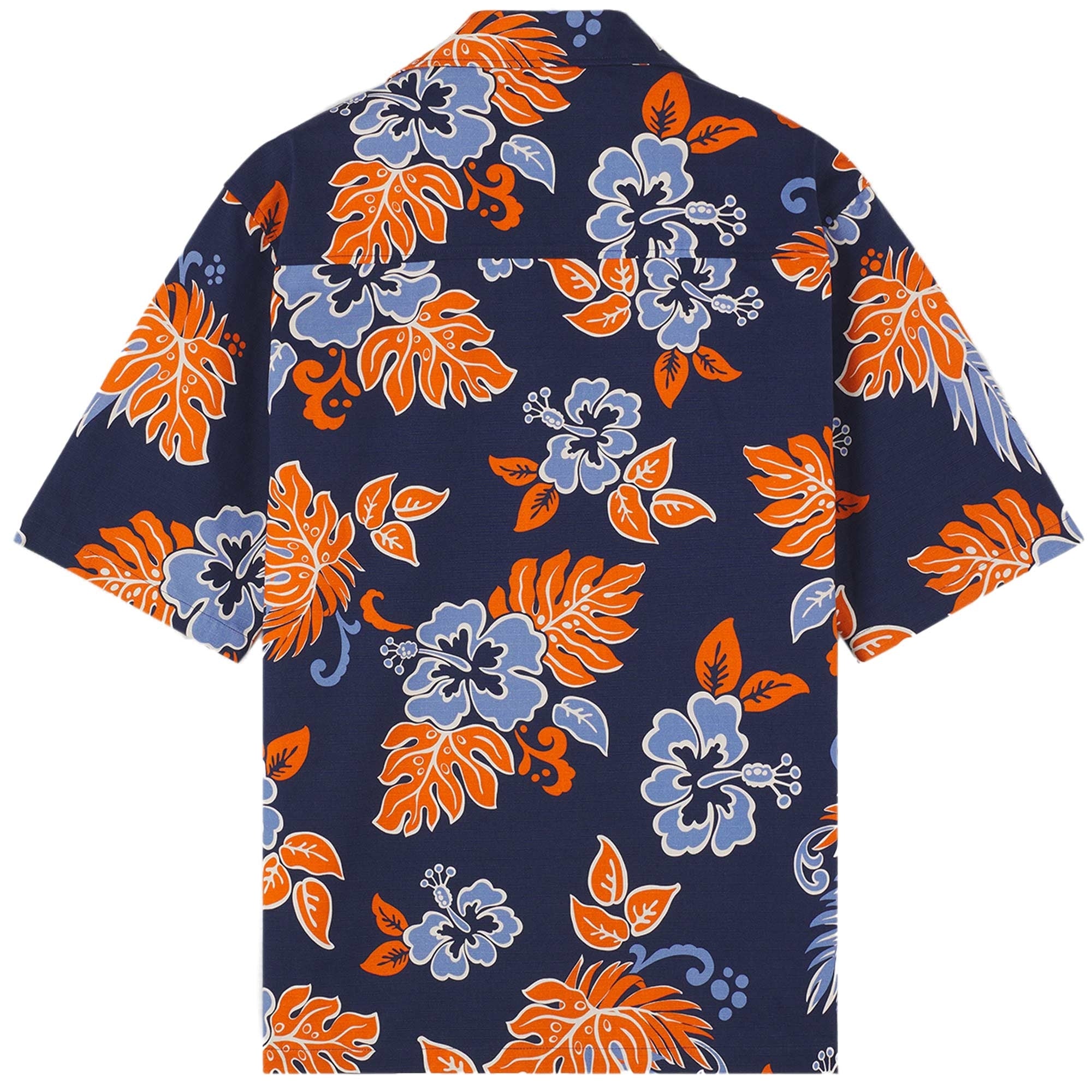 Maison Kitsune Resort Shirt - Navy and Orange