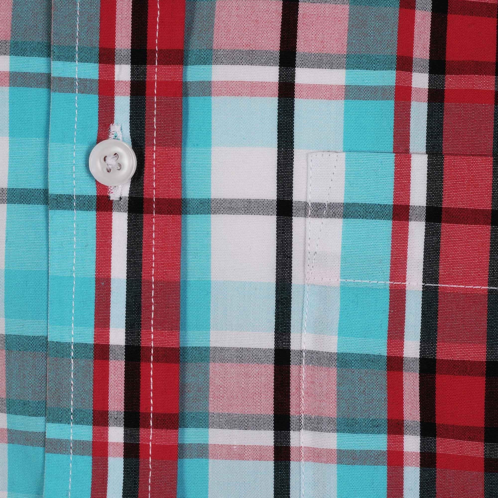 Real Hoxton Checked Short Sleeve Shirt - Sky