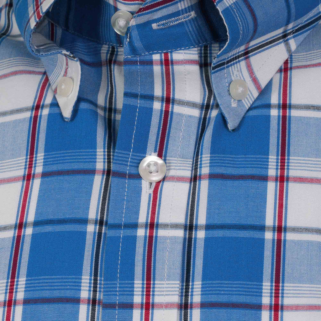 Real Hoxton Checked Short Sleeve Shirt - Royal Blue