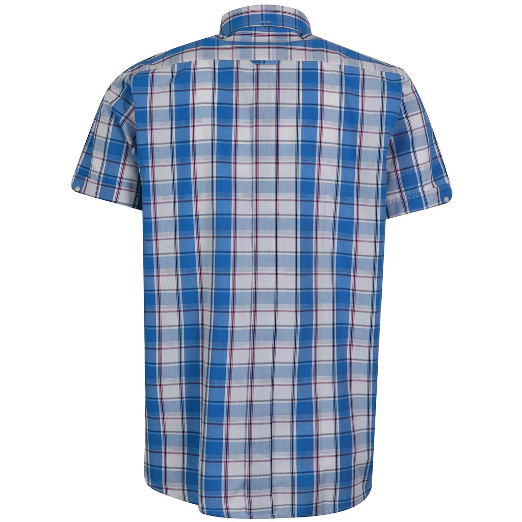Real Hoxton Checked Short Sleeve Shirt - Royal Blue