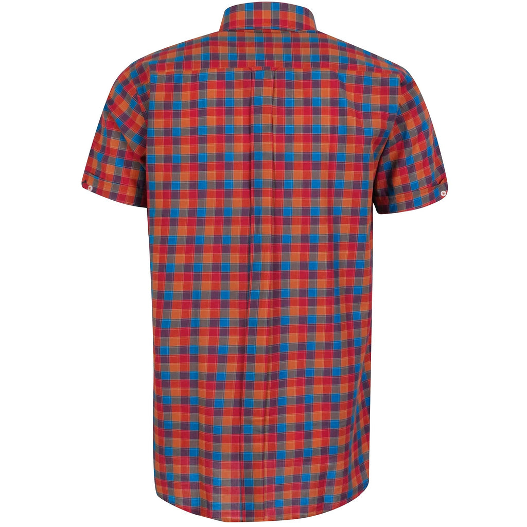 Real Hoxton Checked Short Sleeve Shirt - Shade Orange