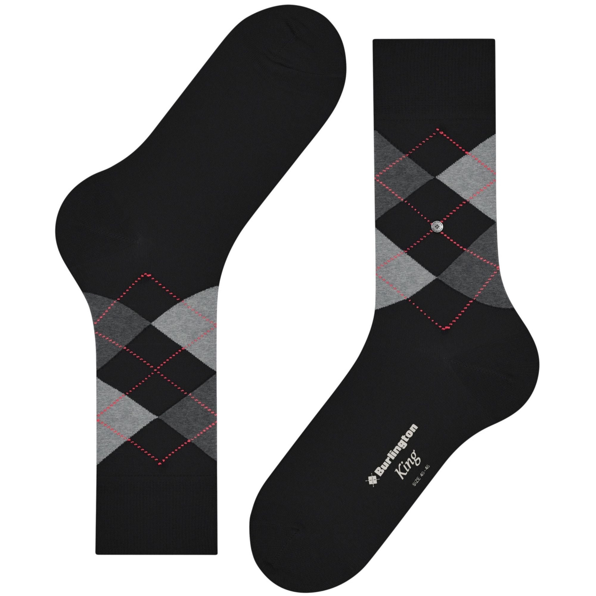Burlington Socks King Socks - Black and Grey
