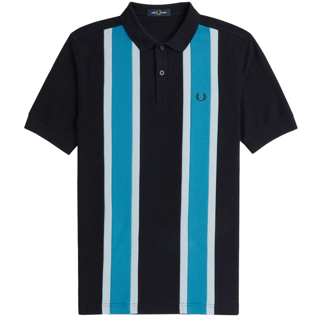 Fred Perry Woven Mesh Relaxed Polo Shirt - Black