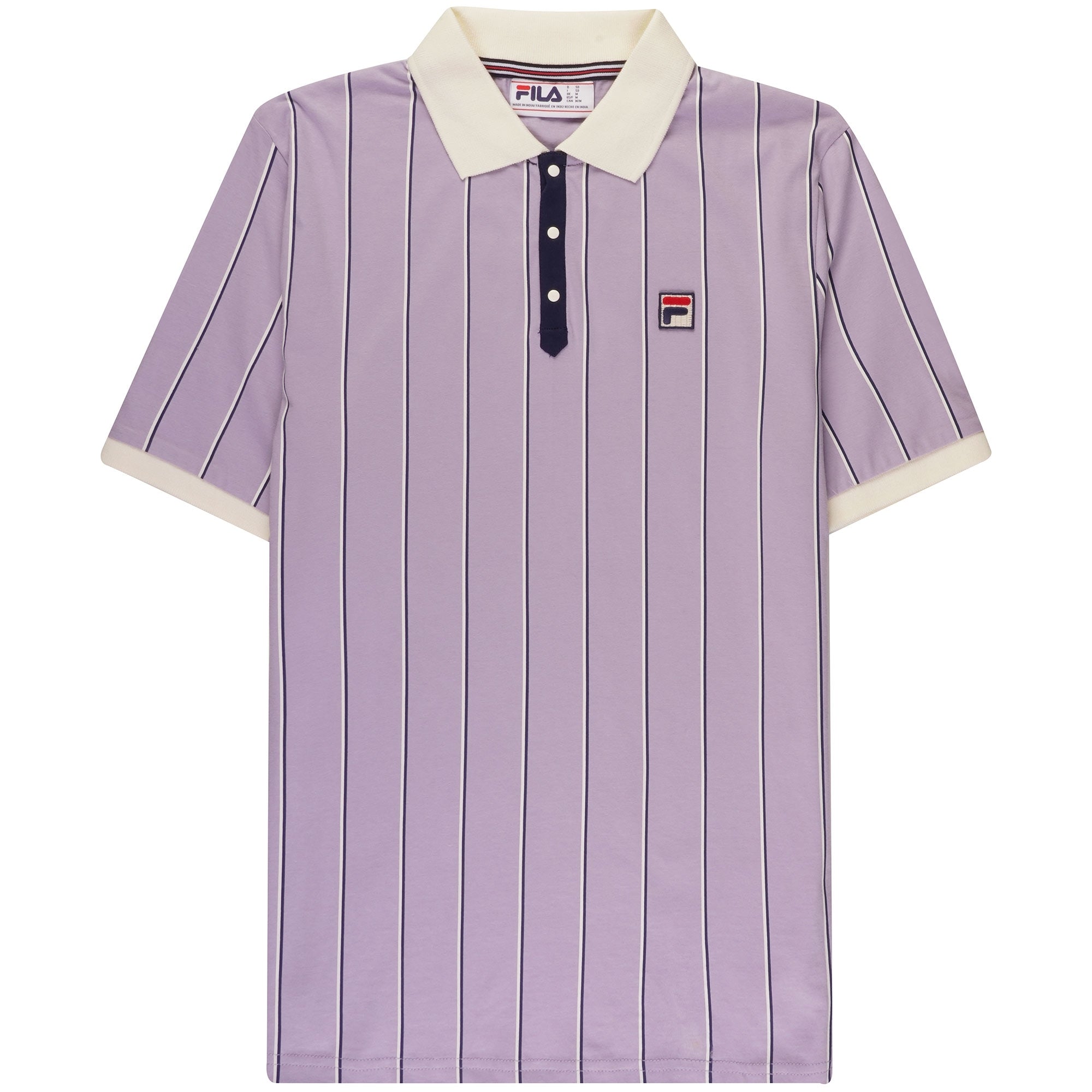 Fila Vintage Brett Double Stripe Polo Shirt - Wisteria