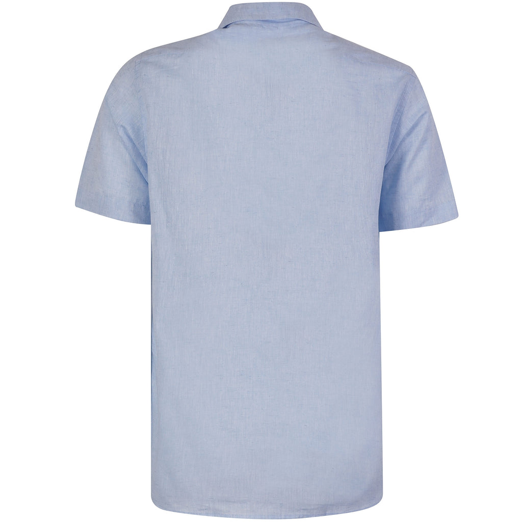 Viyella Short Sleeve Linen Shirt - Blue