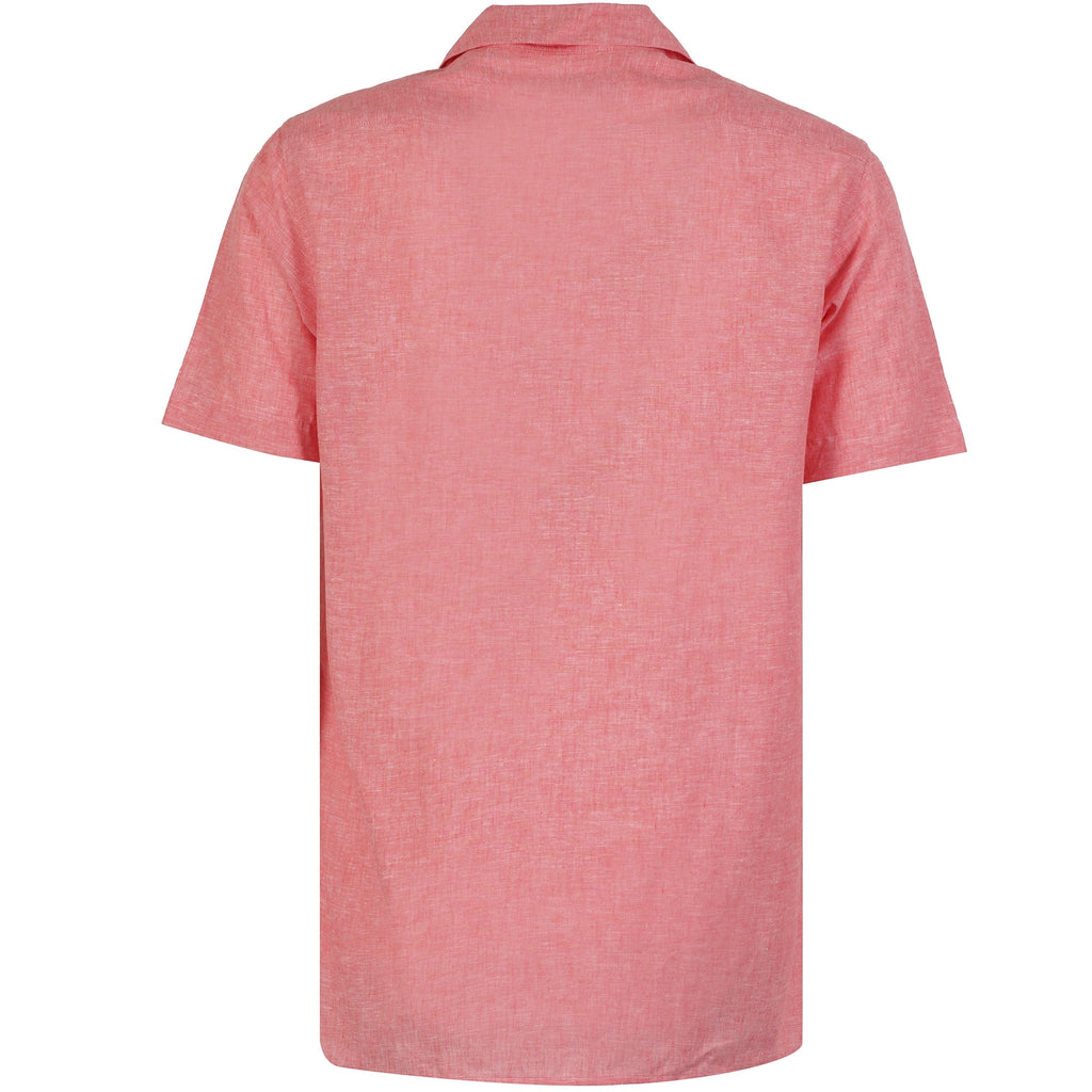 Viyella Short Sleeve Linen Shirt - Raspberry