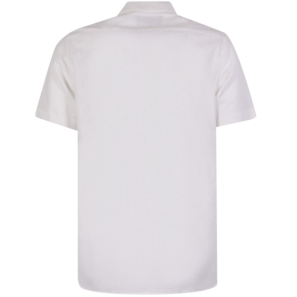 Viyella Short Sleeve Linen Shirt - White