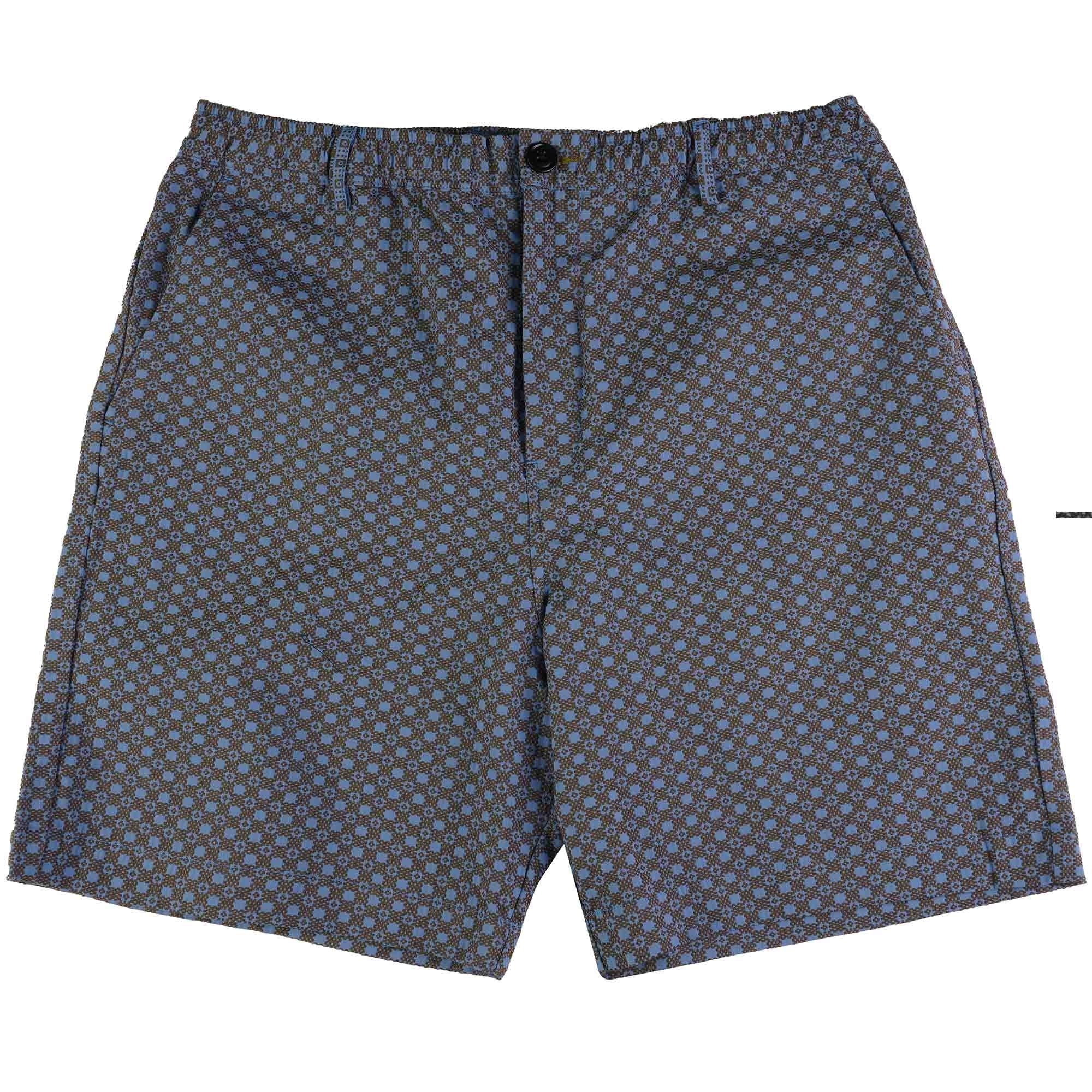 Paul Smith Cross-Stitch Cotton Shorts - Grey Blue