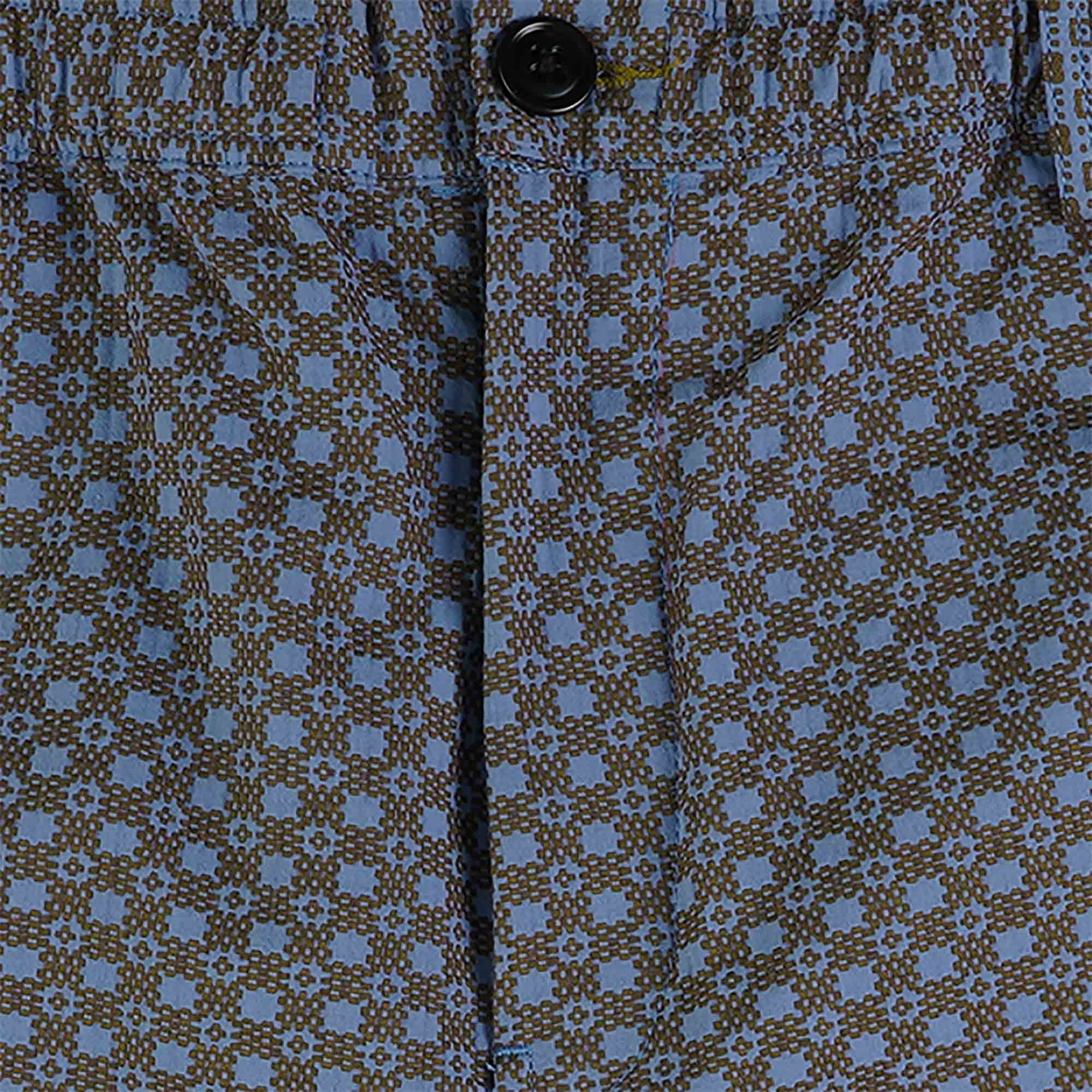 Paul Smith Cross-Stitch Cotton Shorts - Grey Blue