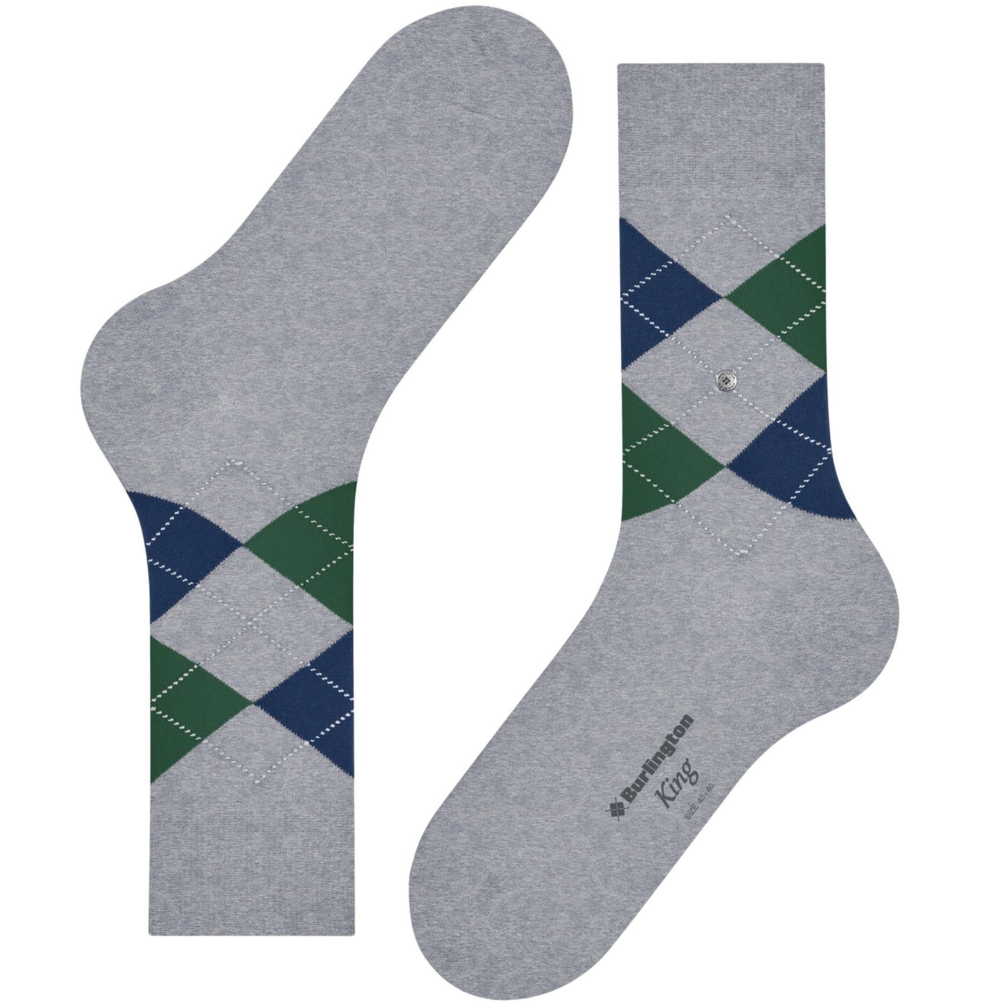 Burlington Socks King Socks - Grey, Green and Navy