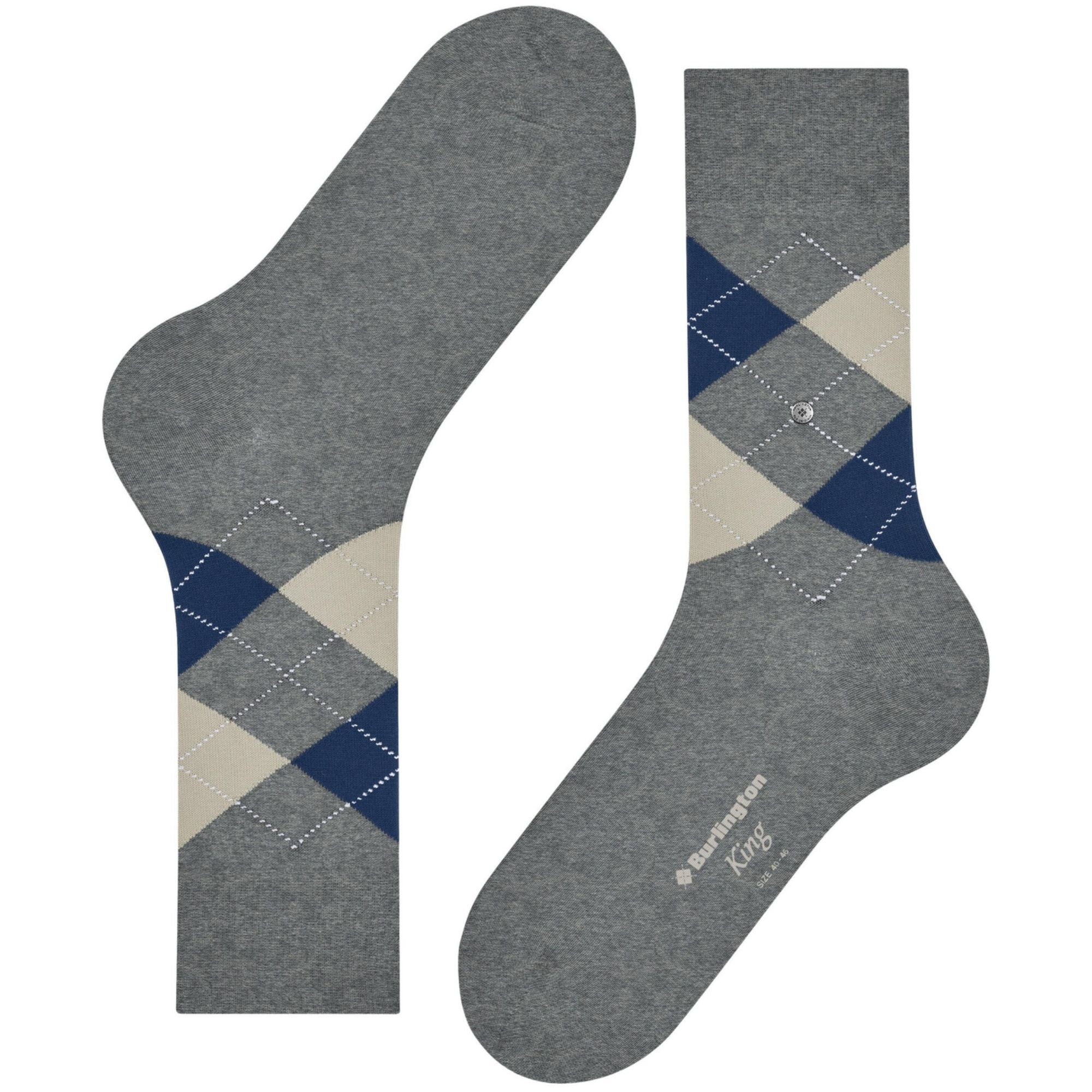 Burlington Socks King Socks - Grey and Blue