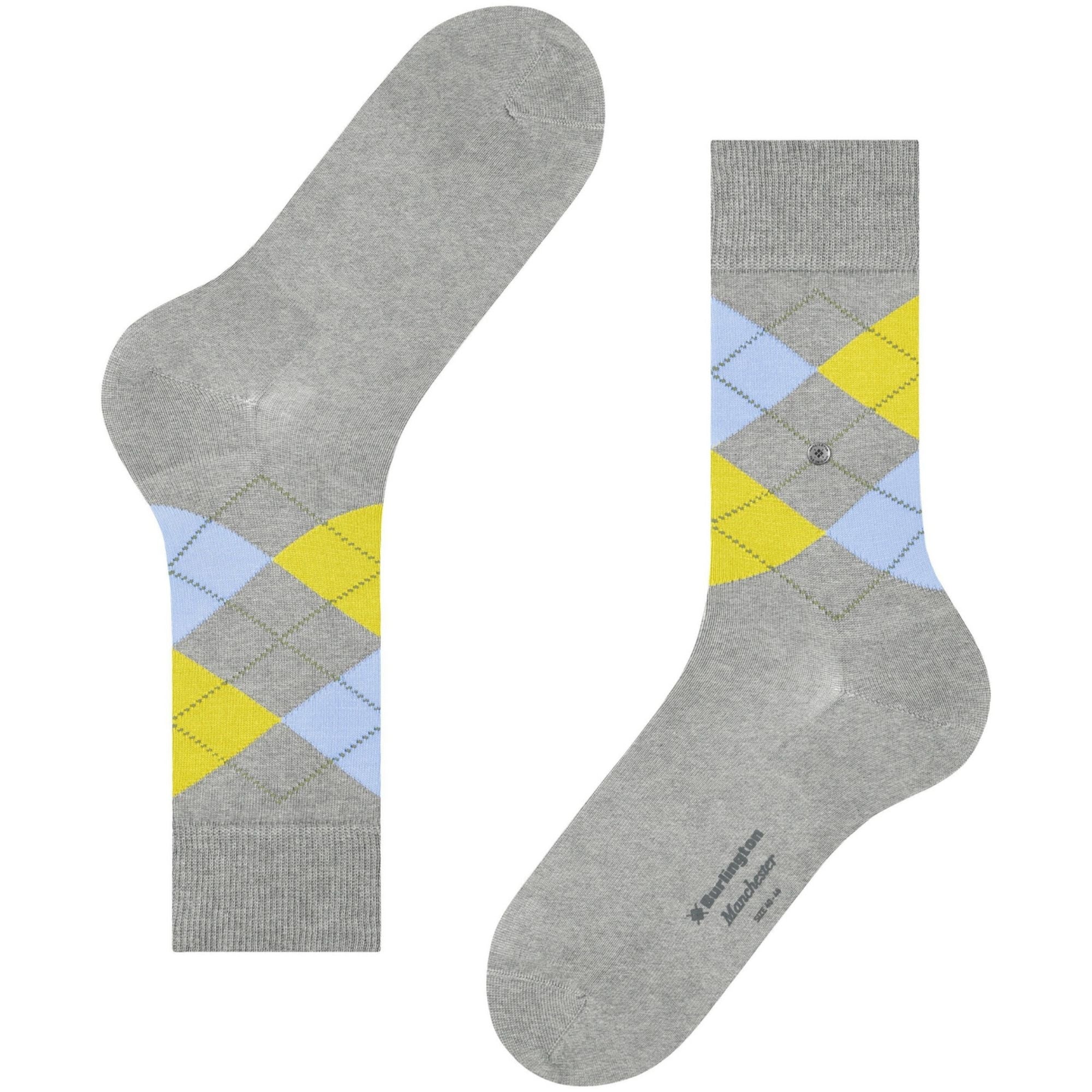 Burlington Socks Manchester - Grey and Yellow