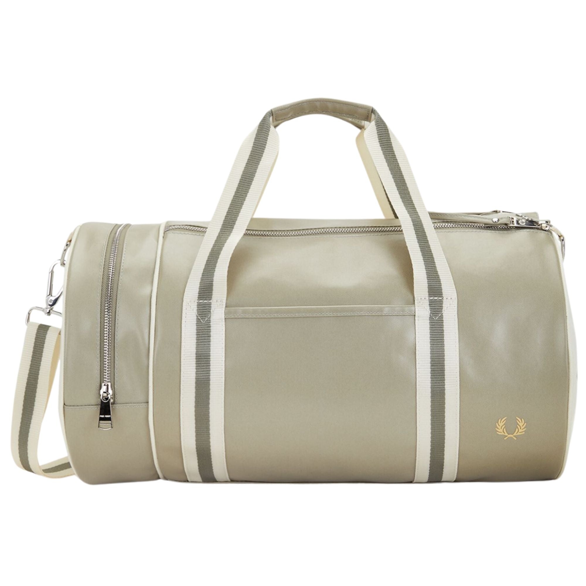 Fred Perry Barrel Bag - Grey and Ecru