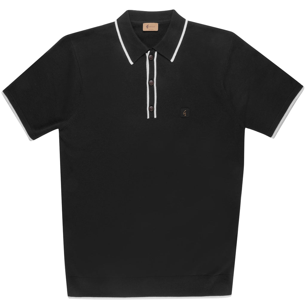 Gabicci Vintage Lineker Polo Shirt - Black