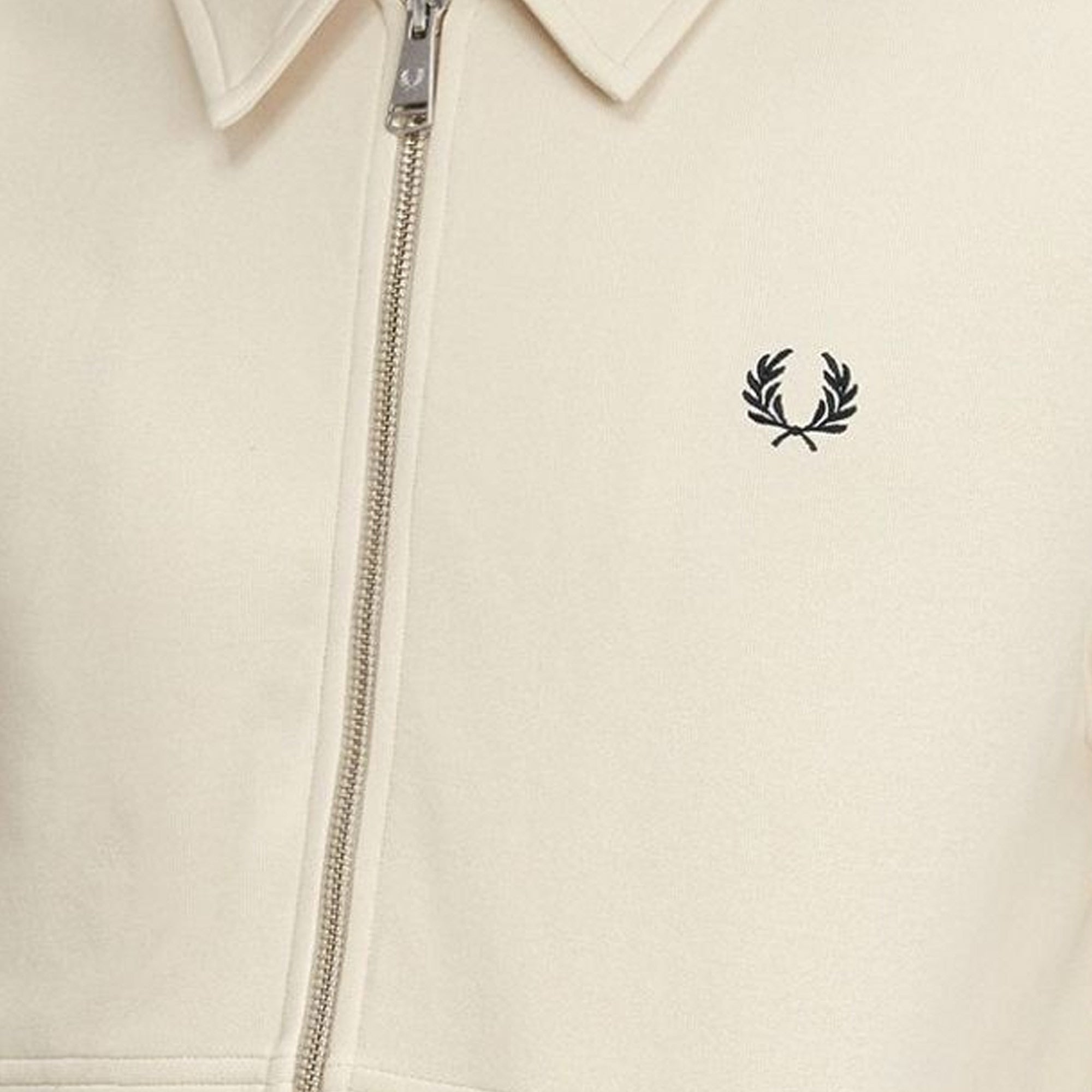 Fred Perry Jersey Zip-Through Sweatshirt - Oatmeal