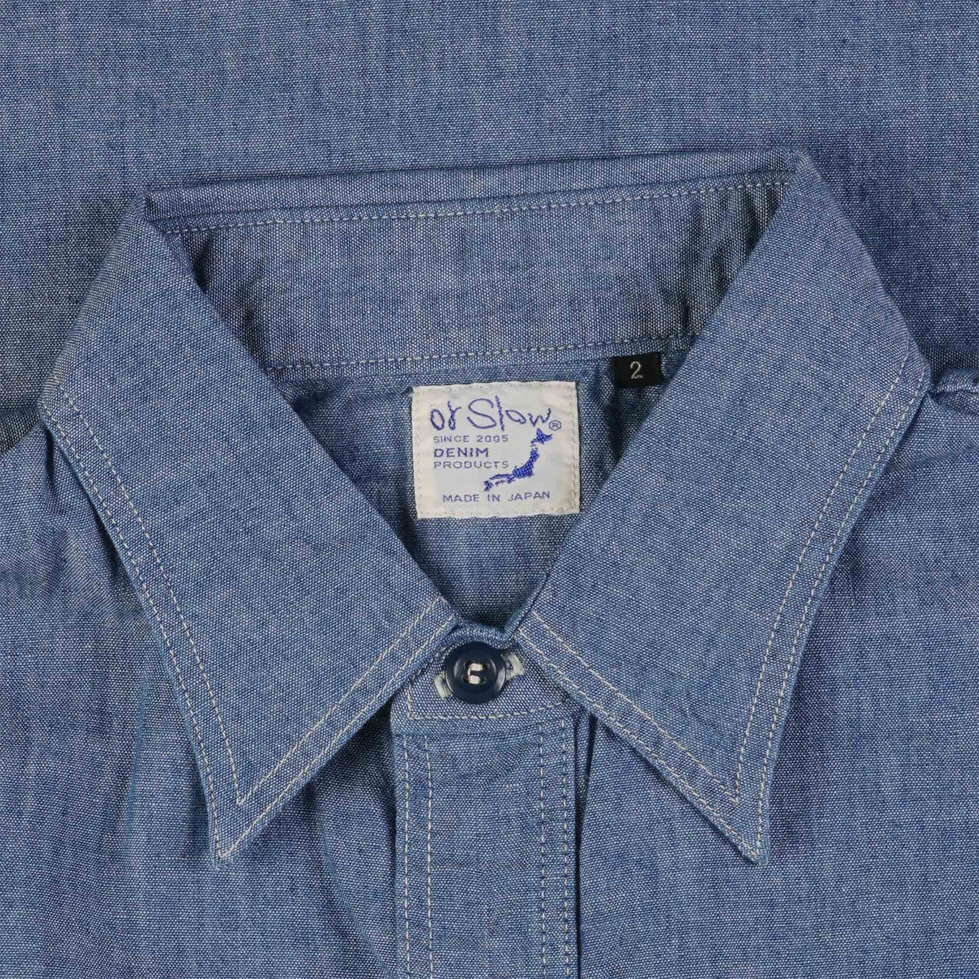OrSlow Chambray Work Shirt - Blue