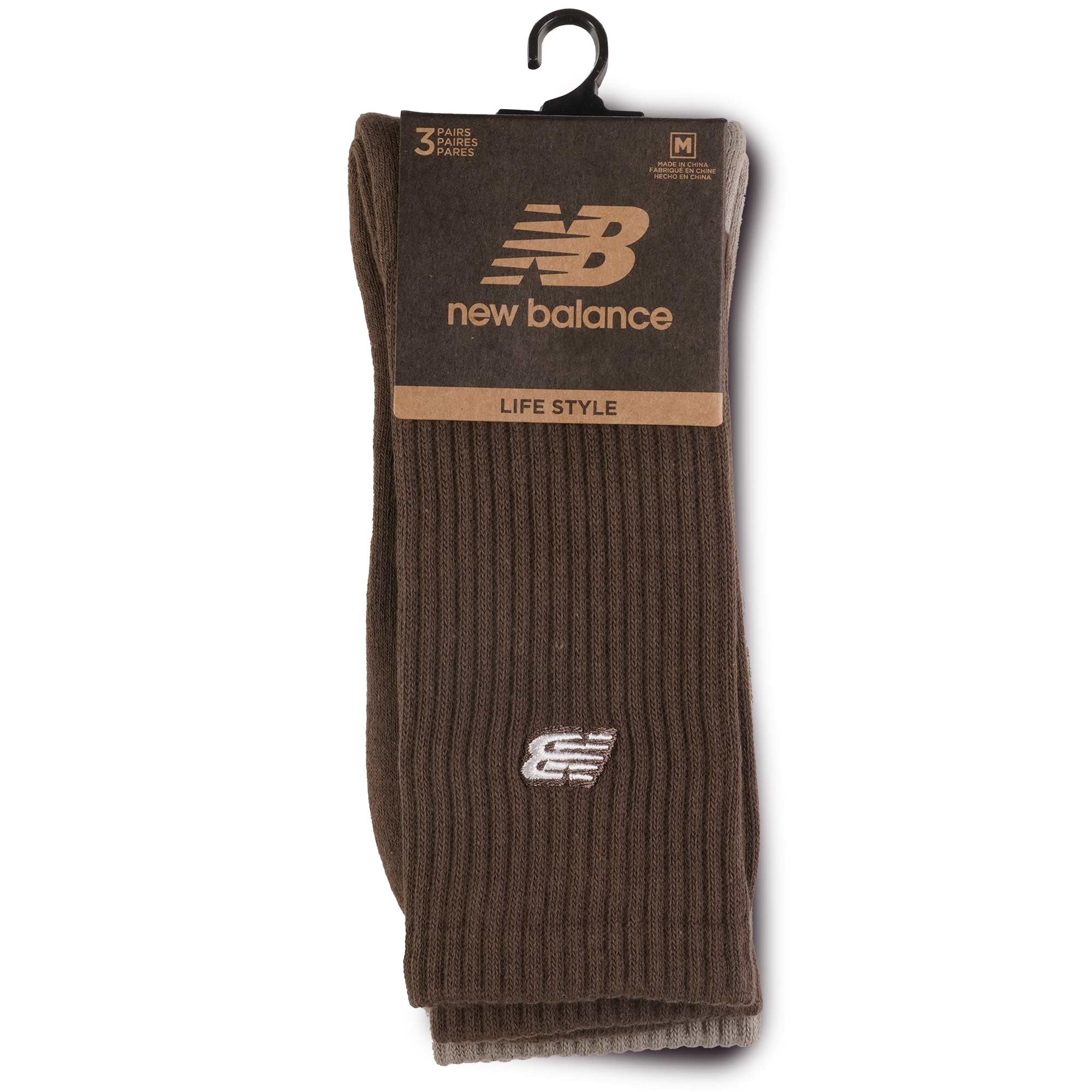 New Balance Patch Logo Crew 3 Pack - Brown, Khaki and Green