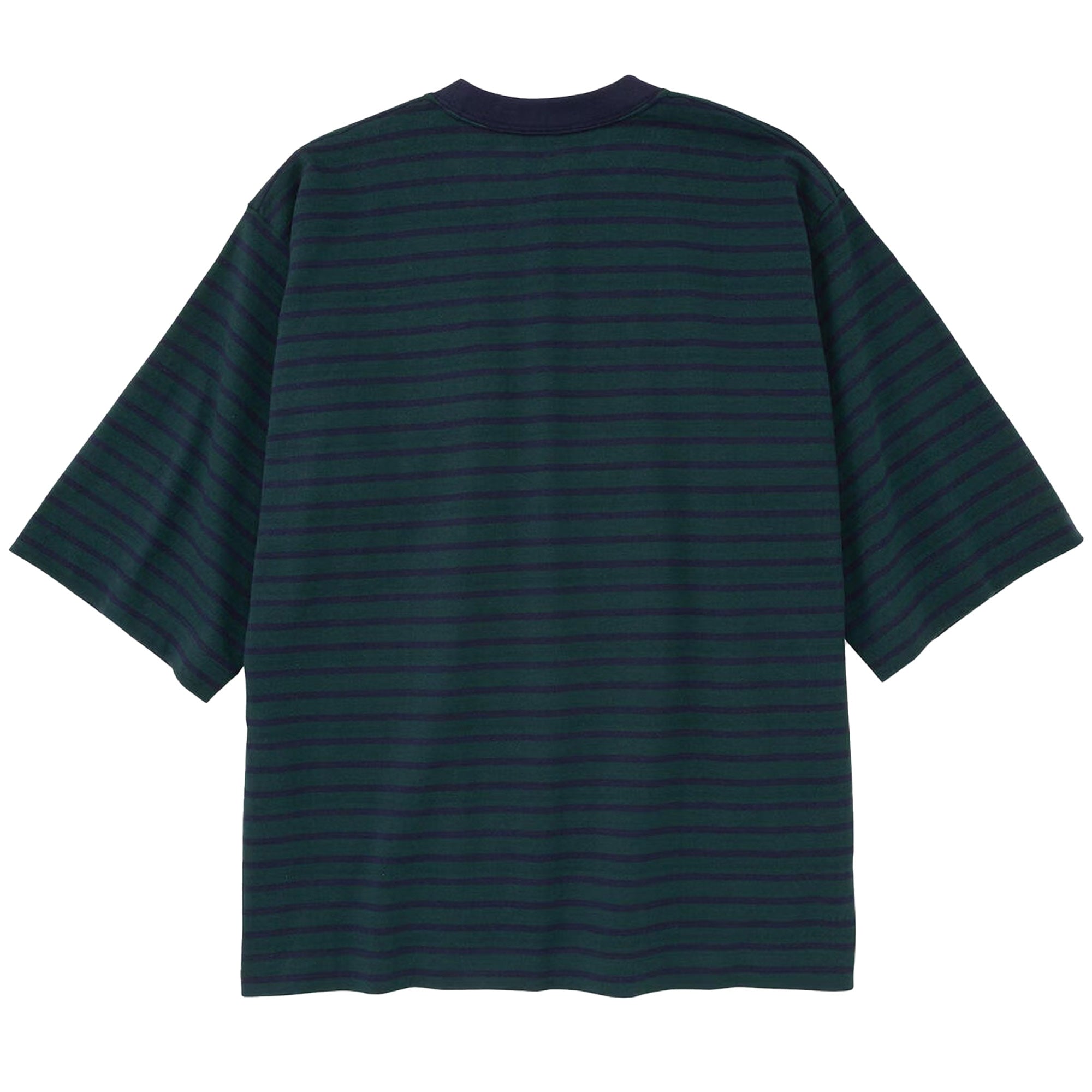 And Wander Striped Short Sleeve Pocket T-Shirt - Green