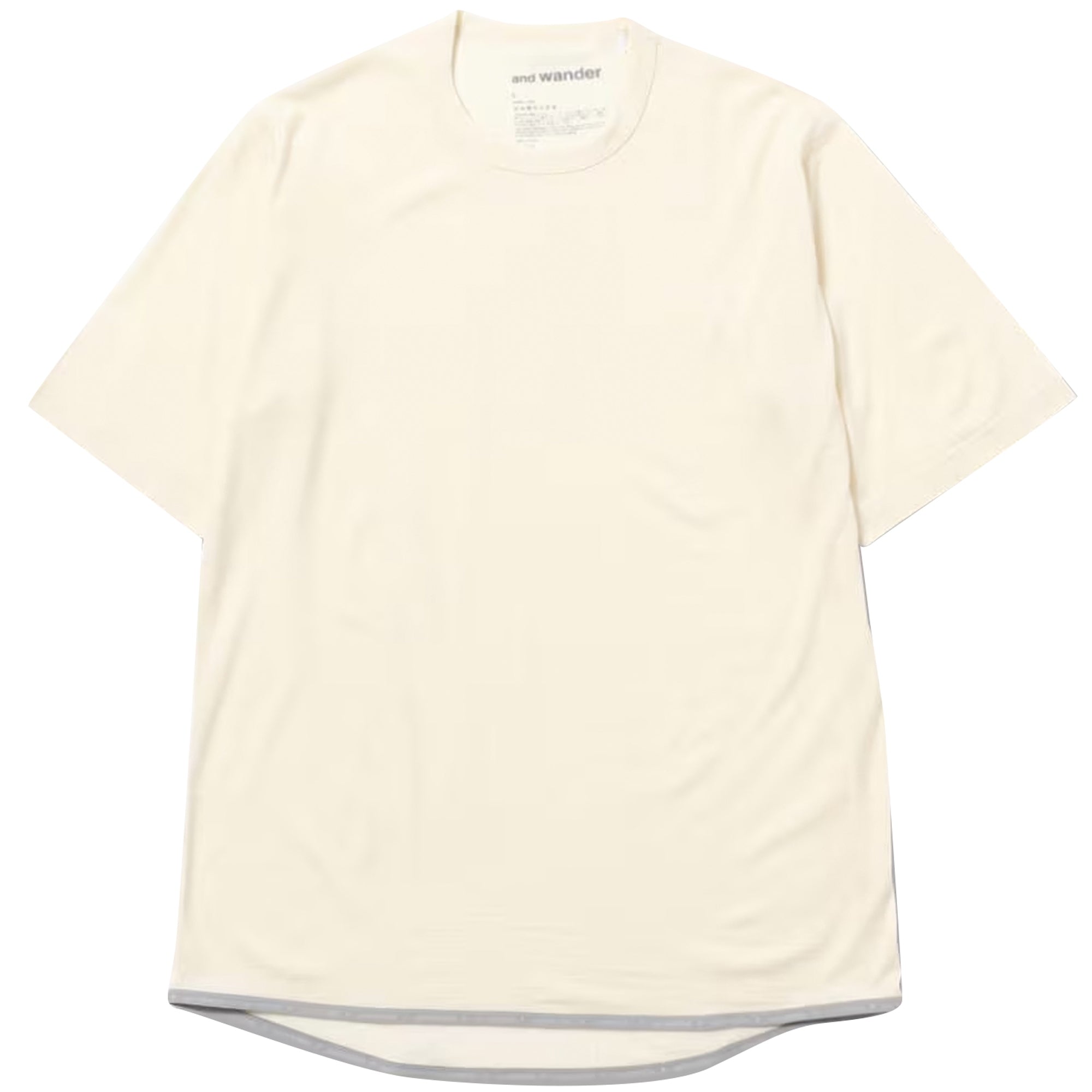 And Wander Merino Base Short Sleeve T-Shirt - Off White