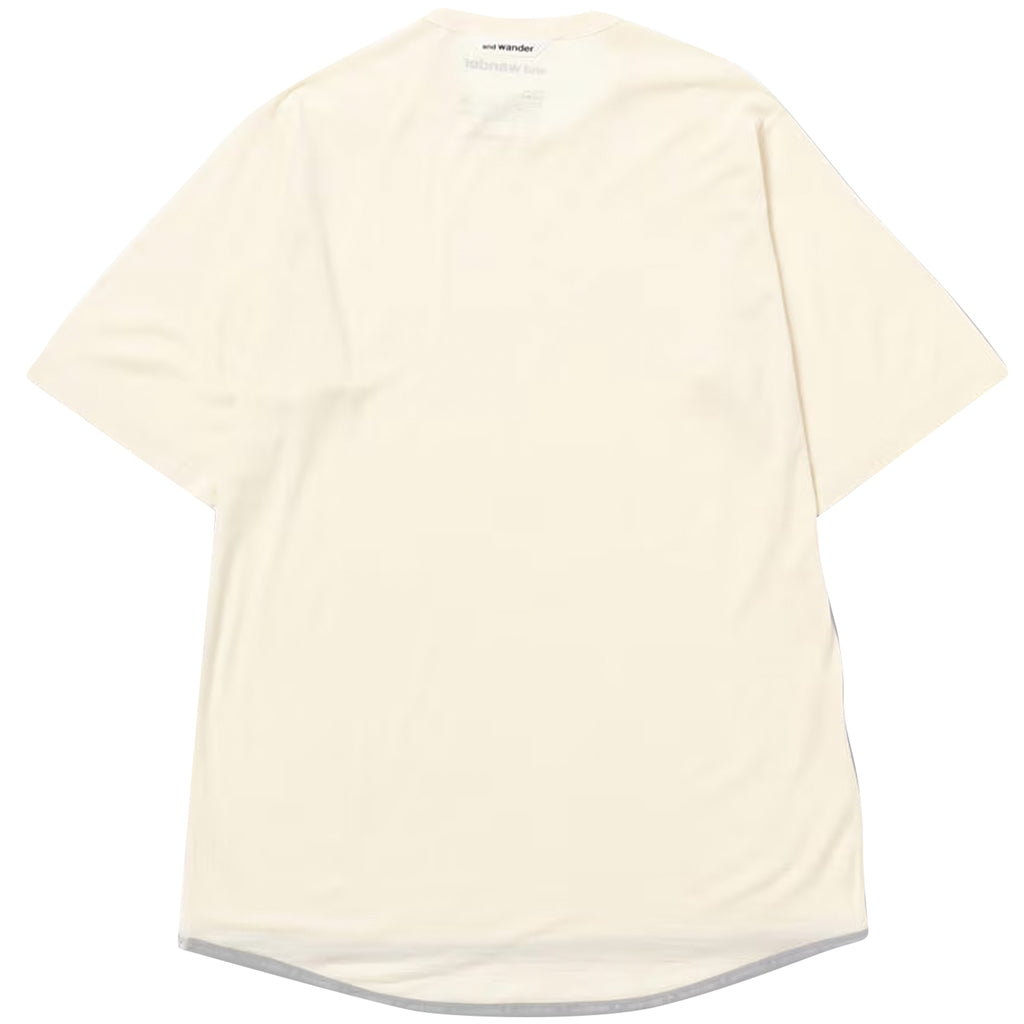 And Wander Merino Base Short Sleeve T-Shirt - Off White