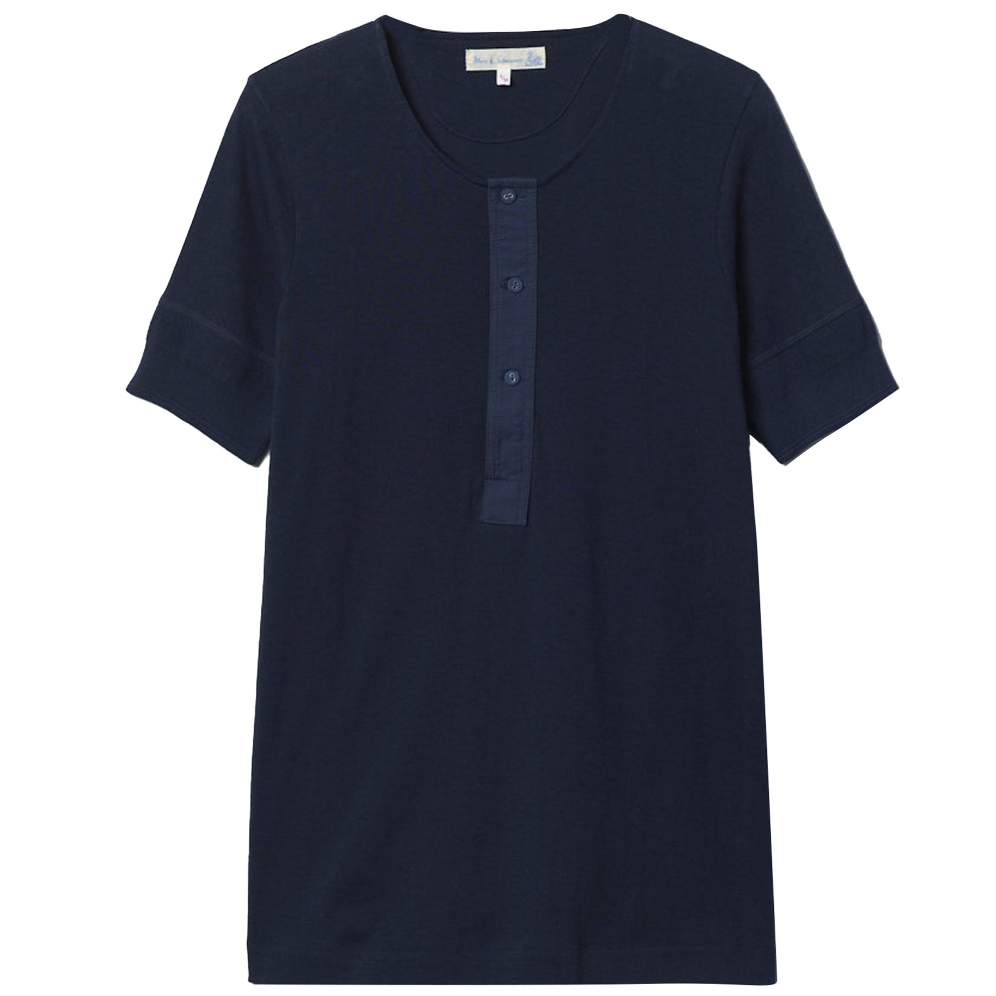Merz b Schwanen Henley Loop T-Shirt - Ink Blue