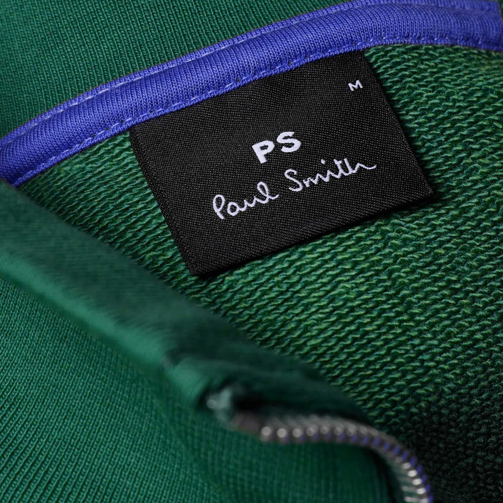Paul Smith Zebra Logo Organic Cotton Zip Sweatshirt - Inky Blue