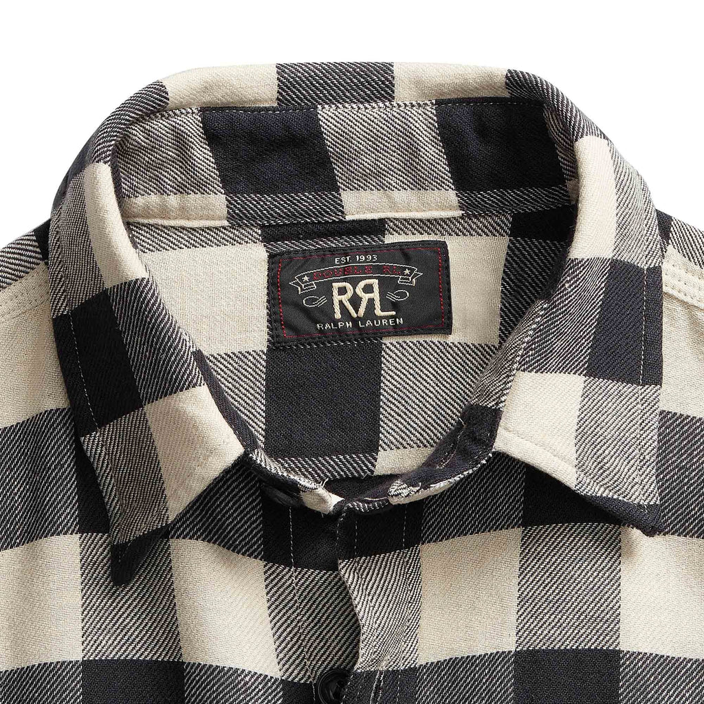 RRL by Ralph Lauren Buffalo Check Twill Workshirt - Black