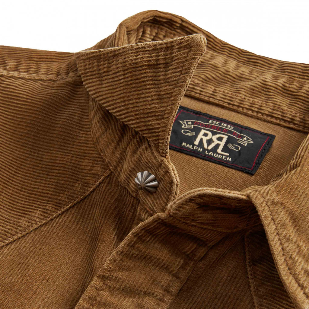 RRL by Ralph Lauren Slim Fit Corduroy Western Shirt - Tan
