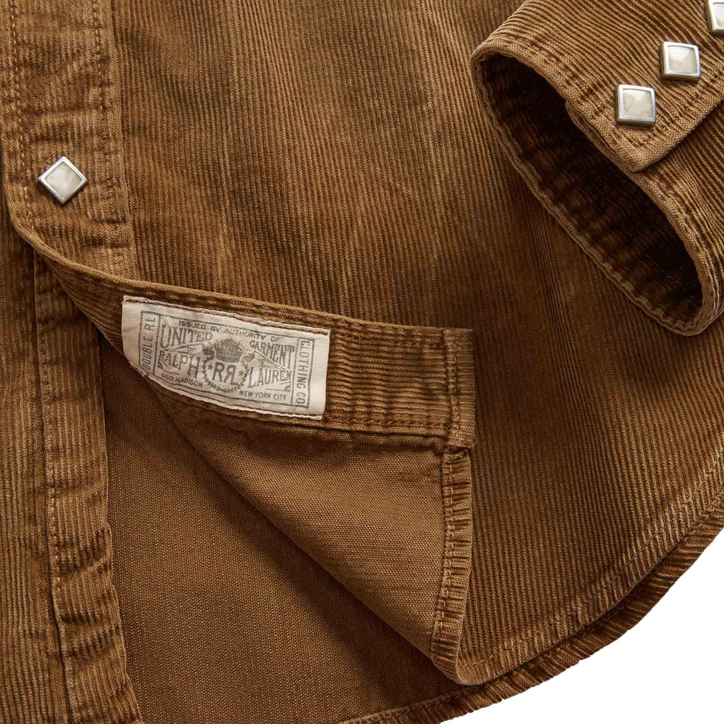 RRL by Ralph Lauren Slim Fit Corduroy Western Shirt - Tan