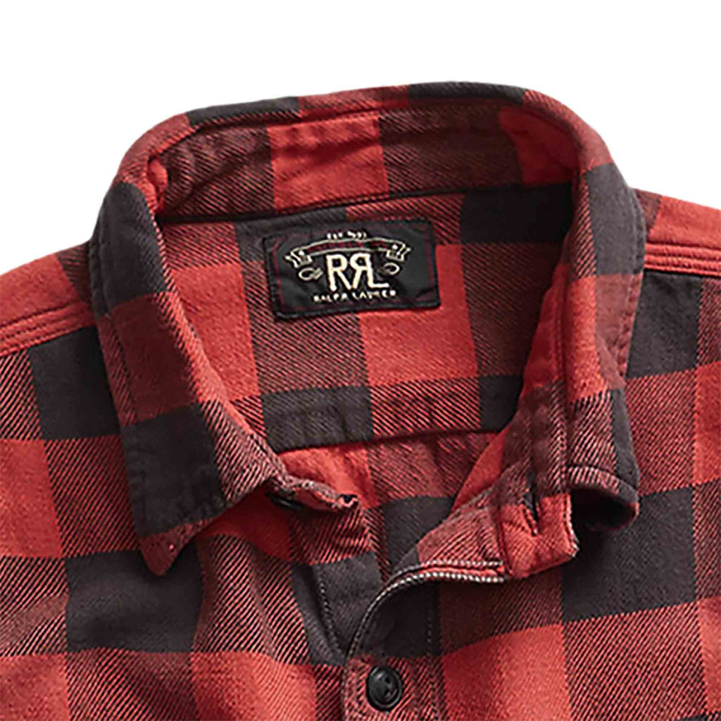 RRL by Ralph Lauren Plaid Twill Workshirt - Red and Black