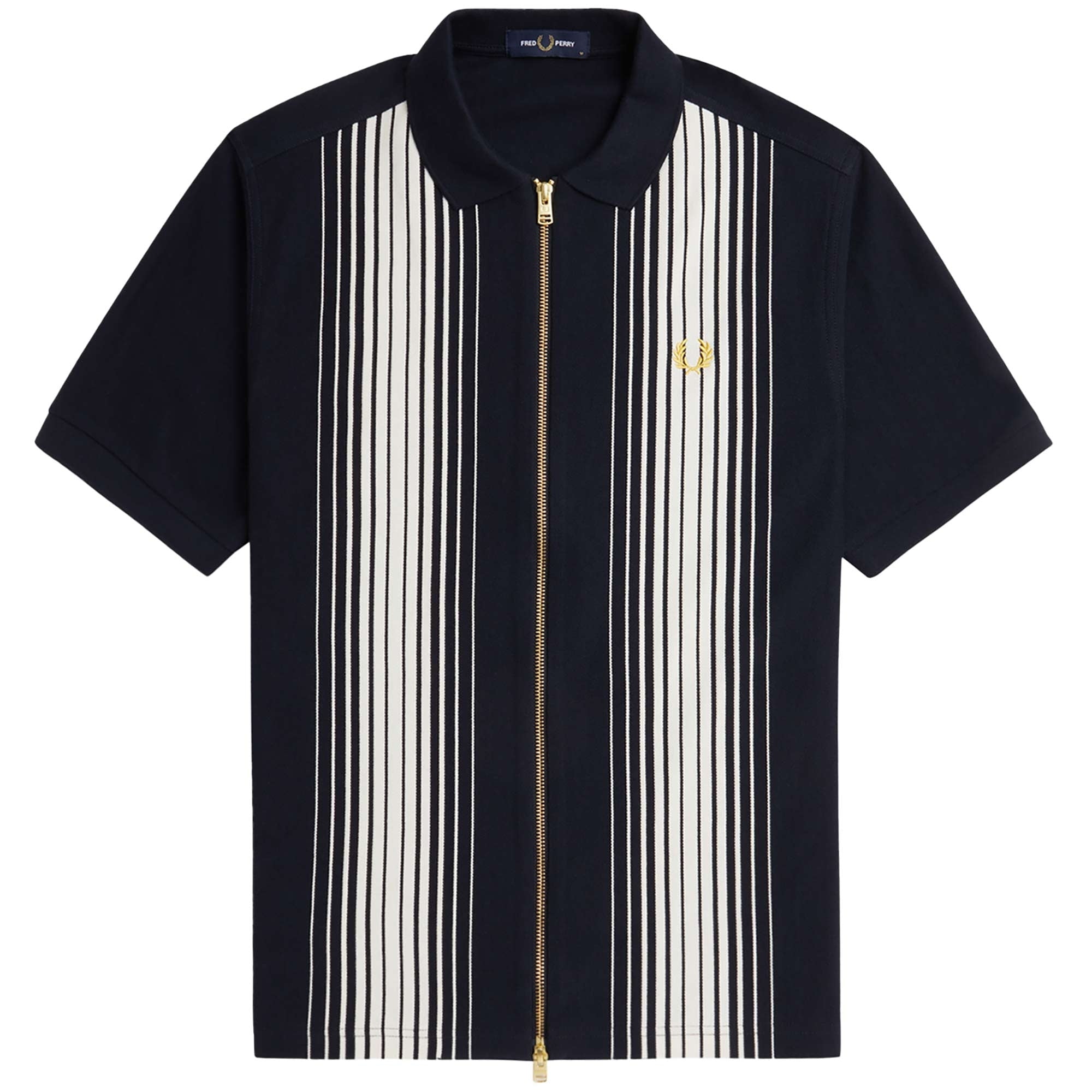 Fred Perry Zip Through Polo Shirt - Navy